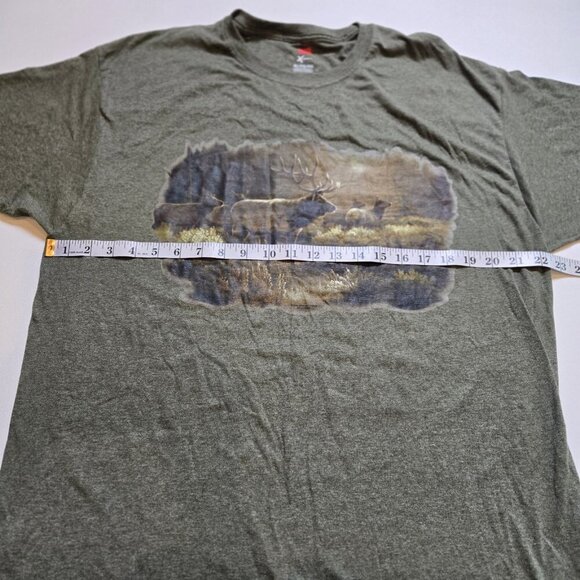 Hanes X Temp Tee Shirt Men XL Wildlife Deer Outdoor Nature Leader Buck Green VT - Picture 6 of 7